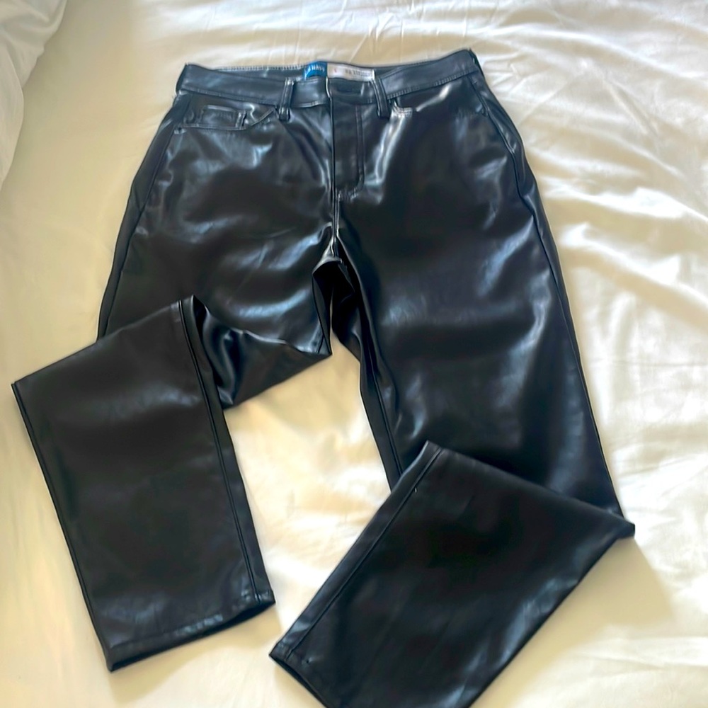 Faux leather black pants